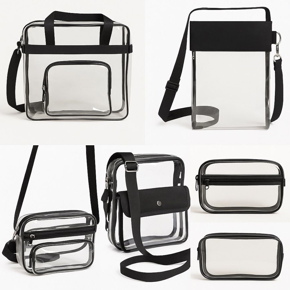 Clear Stadium Bag Set | Tote, Fanny Pack, Crossbody, Phone Bag & Cosmetic Case